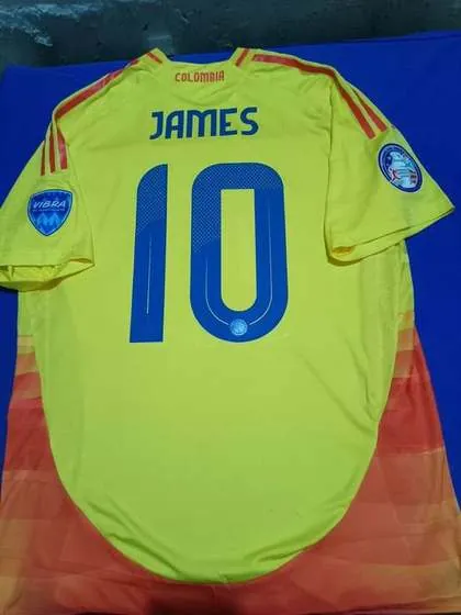 Colombia 2024 Copa America Home Jersey back - James 10