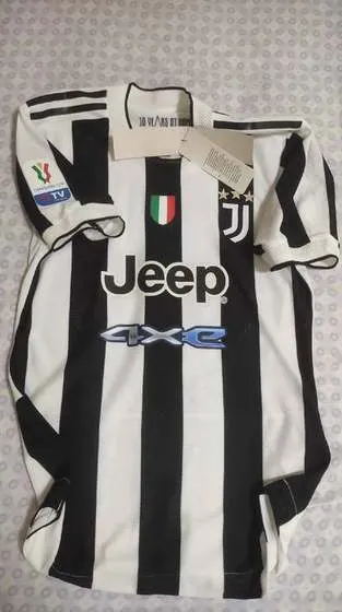 Juventus 2021-22 Home Kit full front black and white stripes