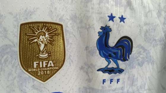 France FIFA World Champions and FFF crest close-up