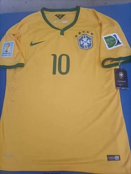 Brazil 2014 World Cup Home Jersey - Neymar Jr 10 full front